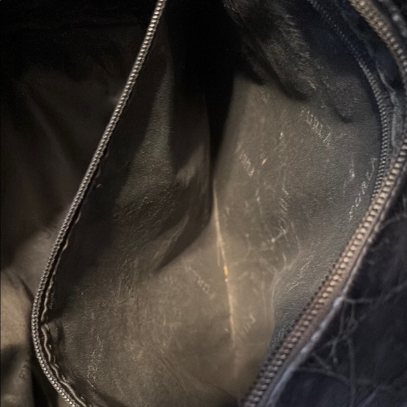 FURLA Black Crocodile-Embossed Tote Bag - Picture 12 of 15